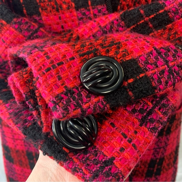 Vintage Plaid Tweed Blazer - Pink, Red and Black - Picture 7 of 8